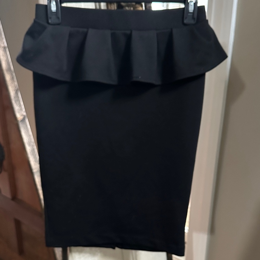 XOXO Black Pencil Skirt with Flounce
